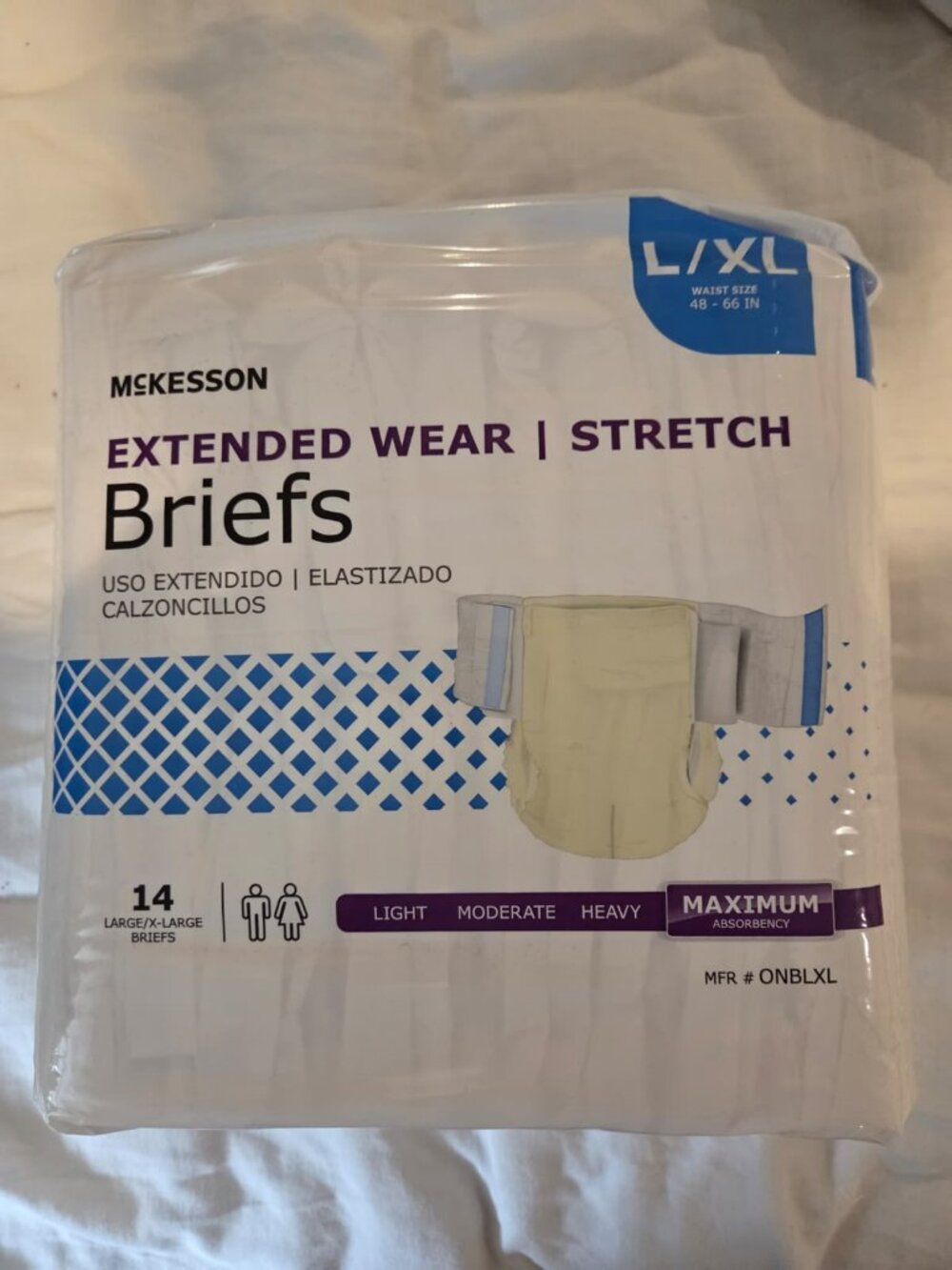 McKesson Adult Brief Extended Wear Tab Closure Large / XL max absorbency
